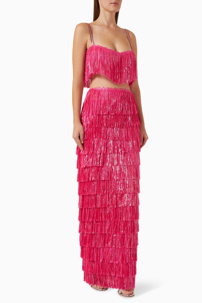 

Barbie Fringe Two Piece Set, Pink