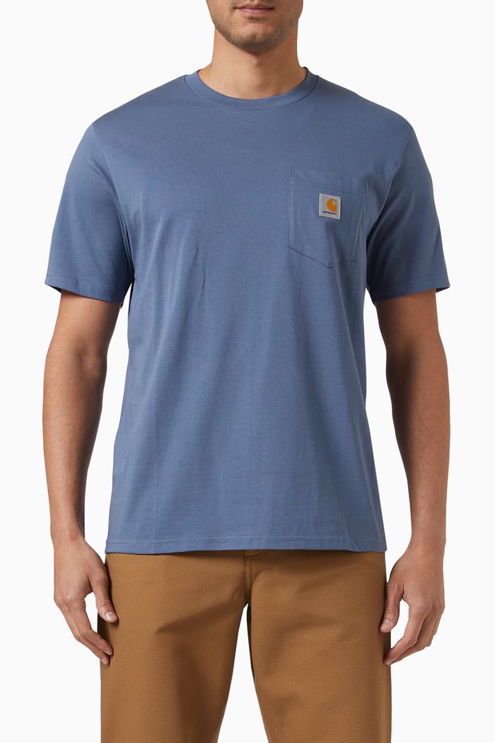 

Pocket T-shirt in Cotton-jersey, Blue