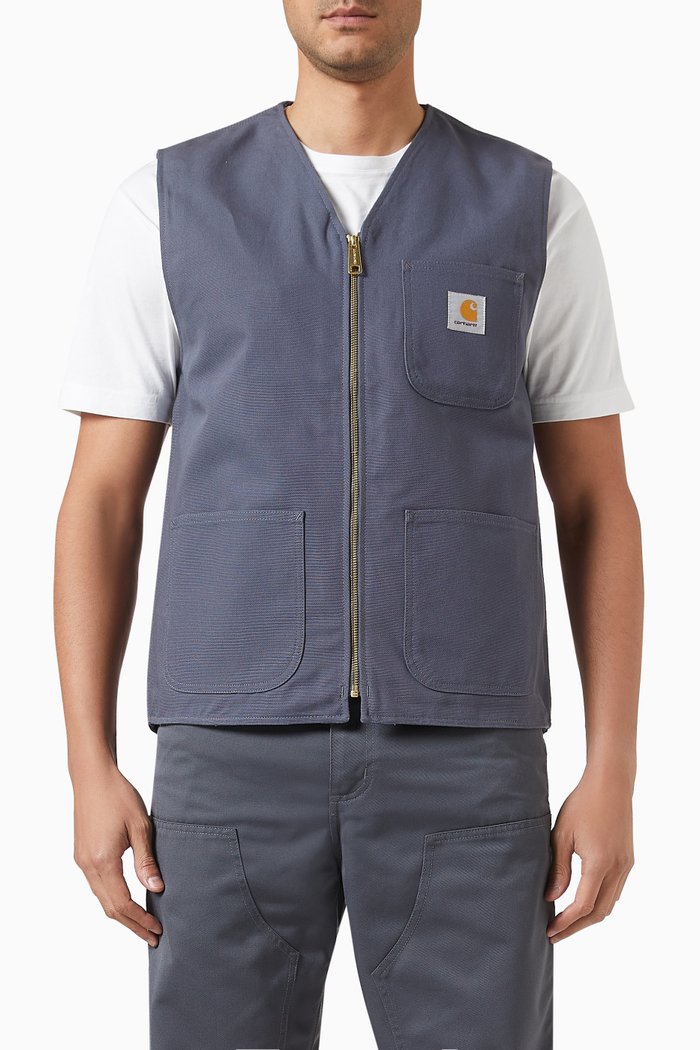 Arbor Vest in Organic Cotton-canvas, Grey