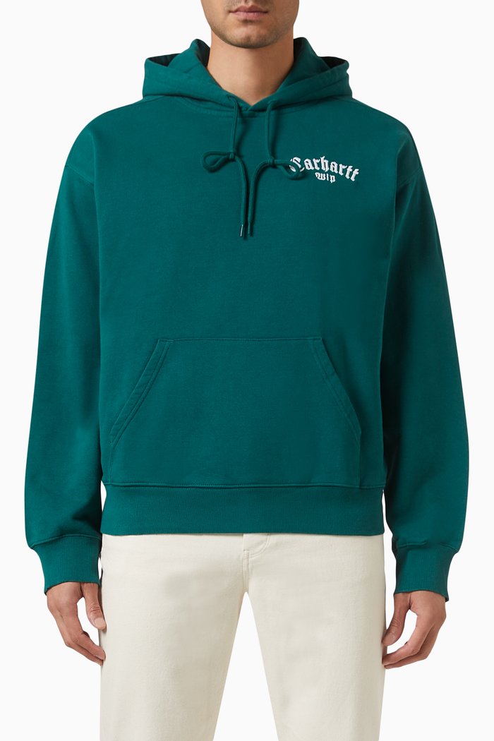 

Onyx Script Logo Hoodie in Cotton, Green