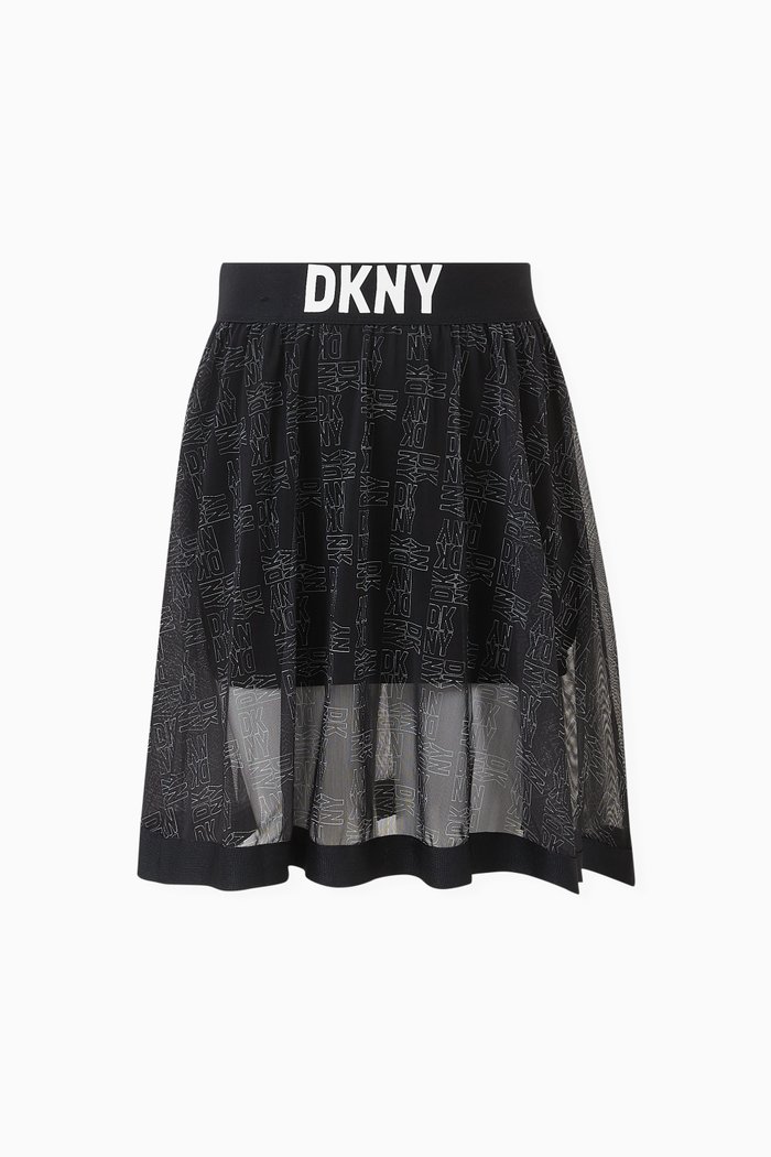 

Logo Band Monogram Skirt in Polyester, Black
