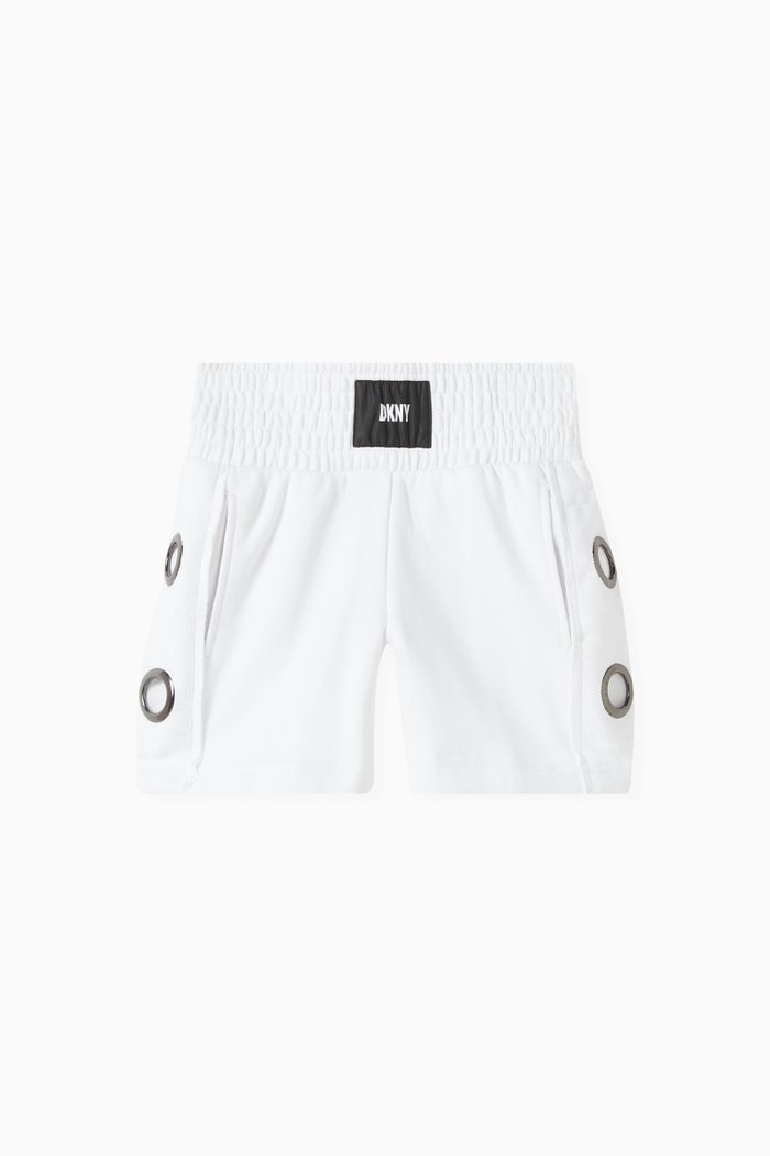 

Logo-applique Eyelet Shorts in Cotton, White