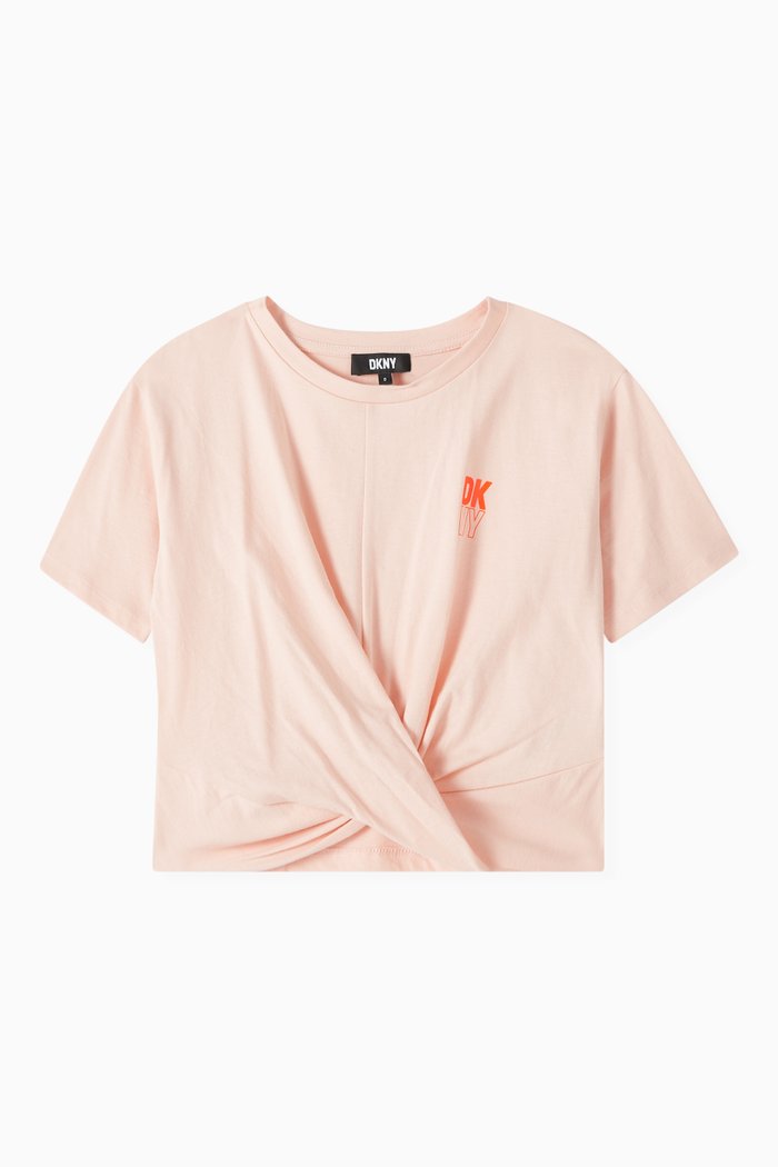 

Logo Knot T-shirt in Cotton, Pink