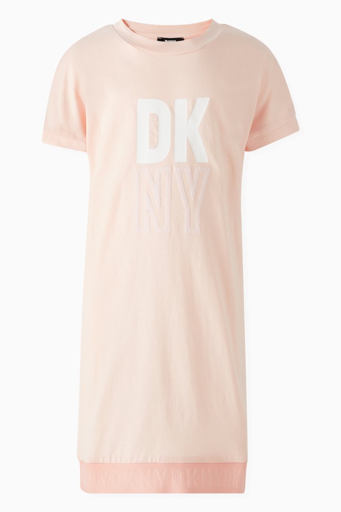 

Logo-print Dress in Organic Cotton, Pink