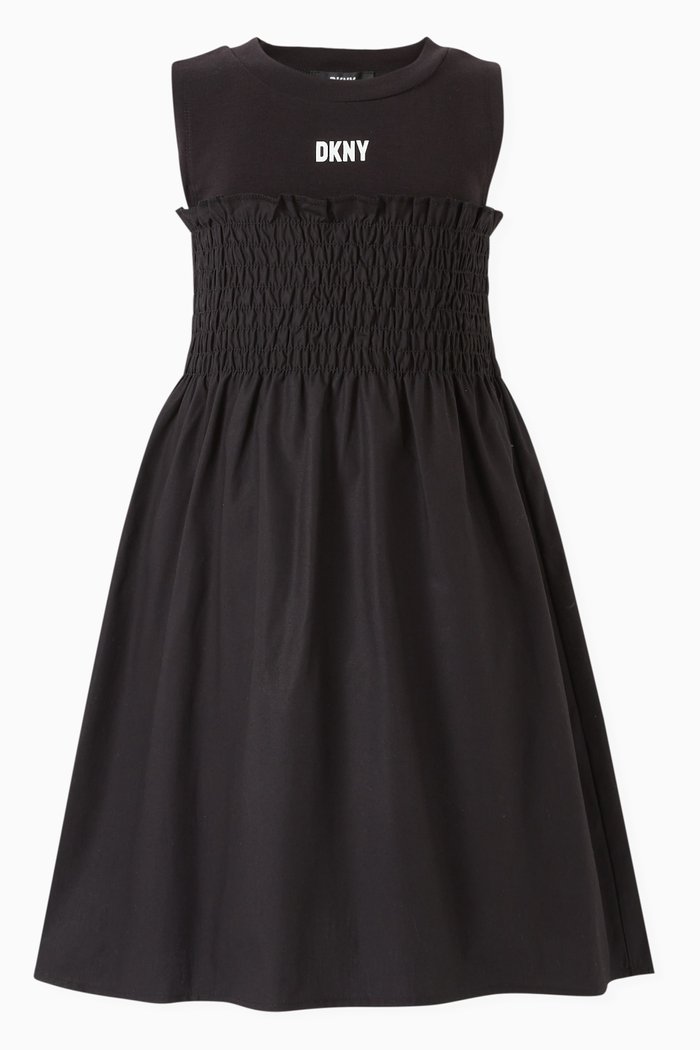 

Logo-print Dress in Stretch Cotton, Black