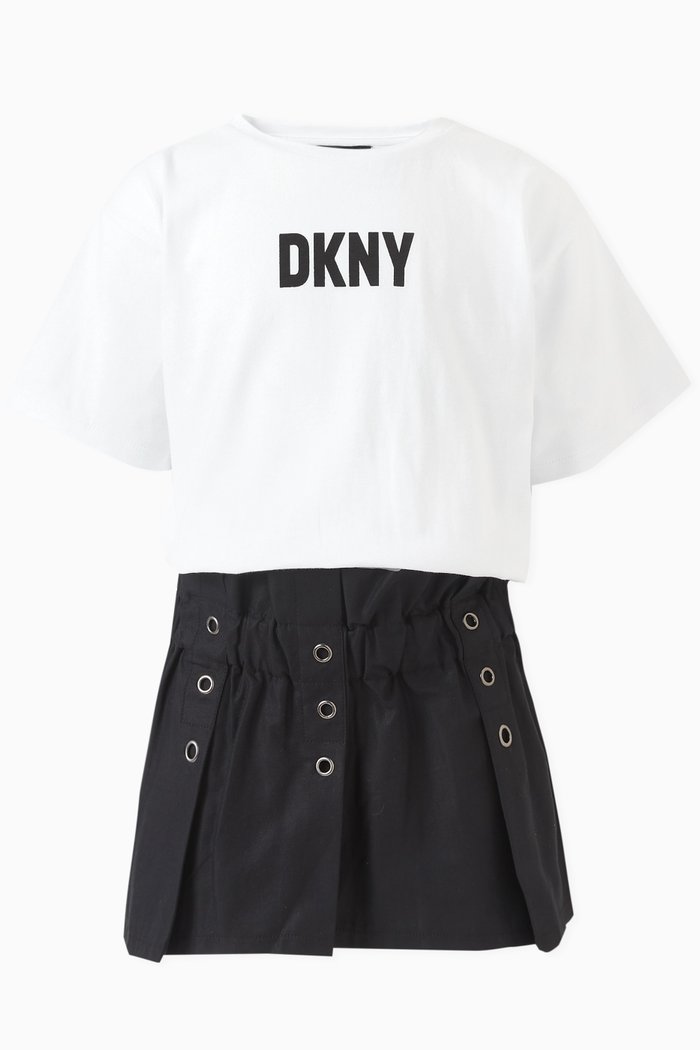 

Logo Dress in Cotton Jersey, White