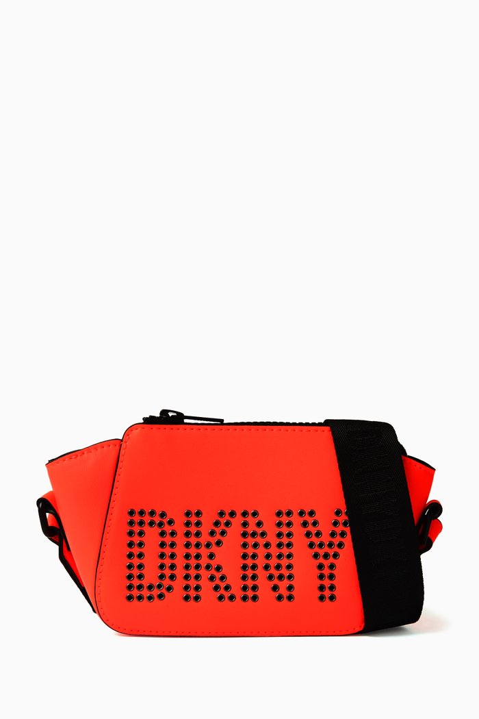 

Logo-perforated Zipped Crossbody Bag, Pink