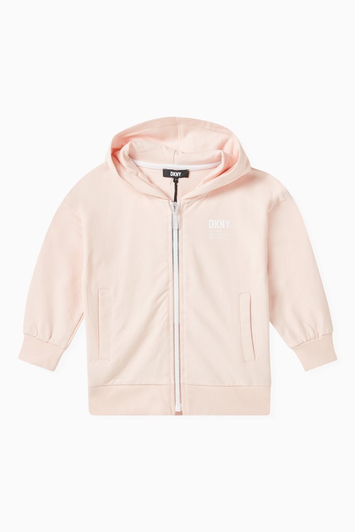 

Logo-print Hoodie in Cotton, Pink