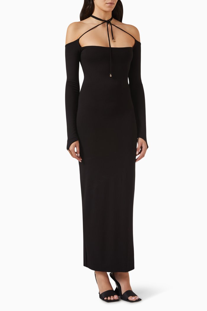 

Connie Maxi Dress in Viscose, Black