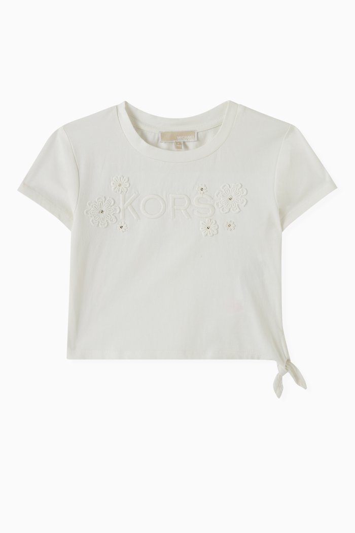 

Embellished T-shirt in Cotton, Neutral