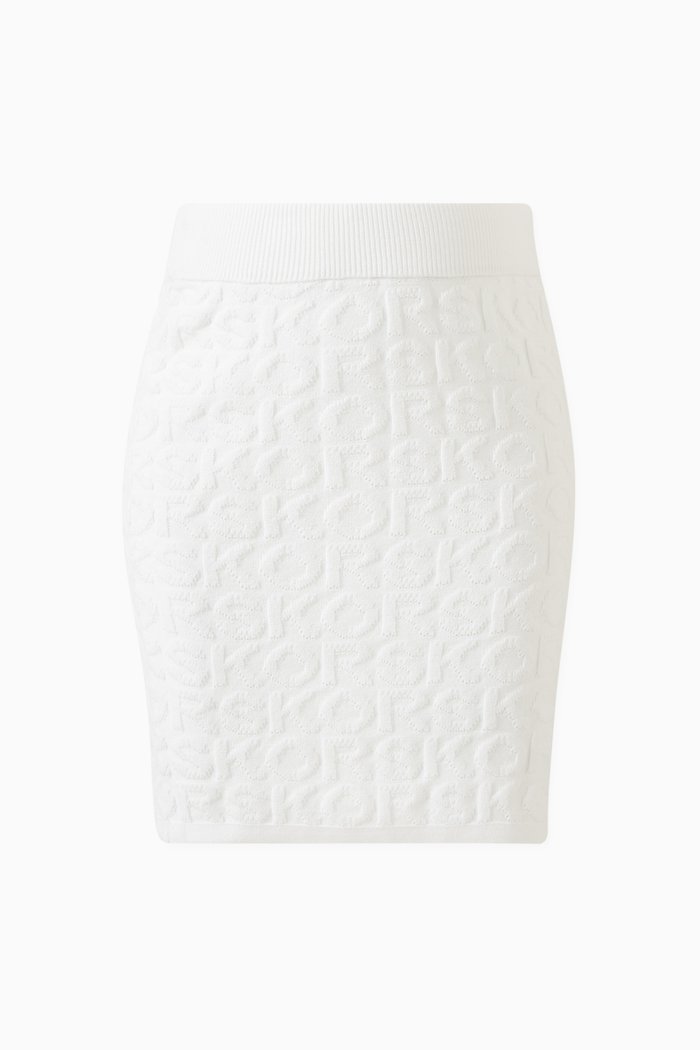 

All-over Logo Skirt in Knit, Neutral