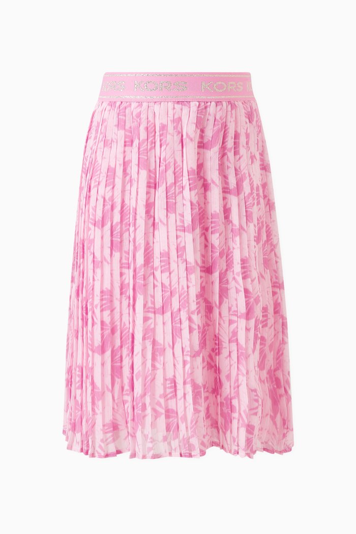 

Floral-print Pleated Skirt, Pink