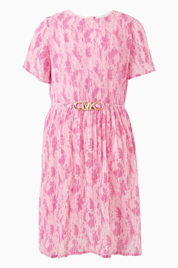 

Abstract-print Pleated Dress, Pink