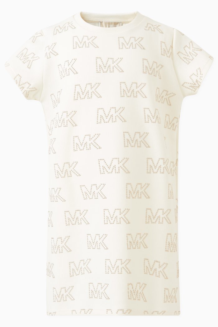 

All-over Logo Dress in Viscose Blend, Neutral