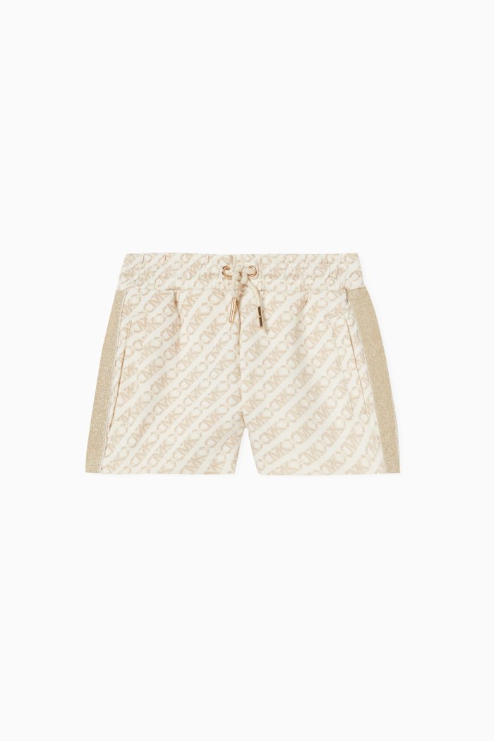 

Logo-print Smart Shorts in Stretch Cotton, Neutral