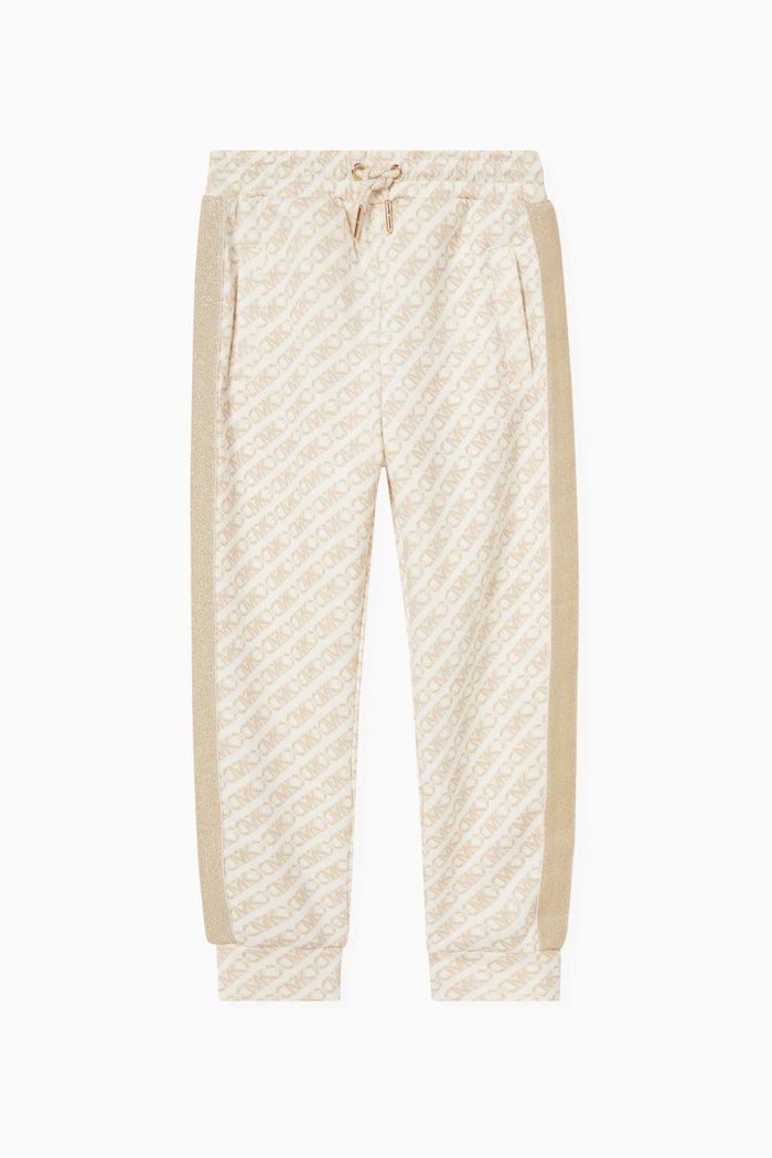 

Logo-print Track Pants in Stretch Cotton, Neutral