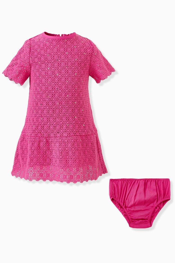 

Sequin-embellished Dress in Lace, Pink