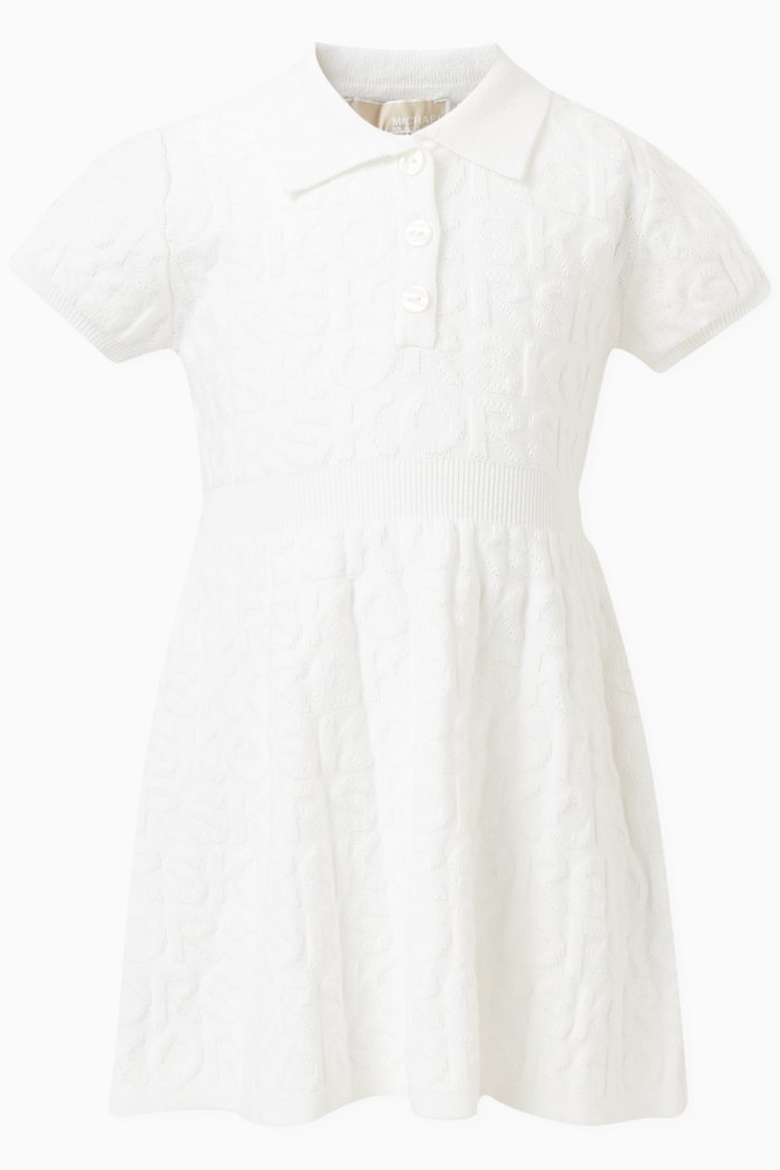 

All-over Logo Polo Dress in Knit, Neutral