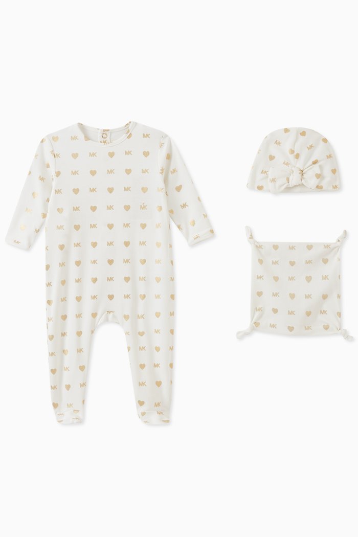 

Logo Sleepsuit Gift Set in Organic Cotton, Neutral