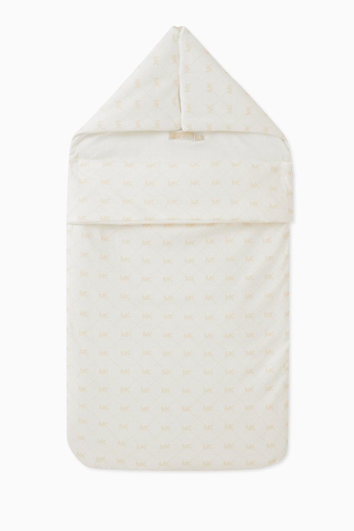 

Honeycomb Logo-print Baby Nest in Organic Cotton, Neutral