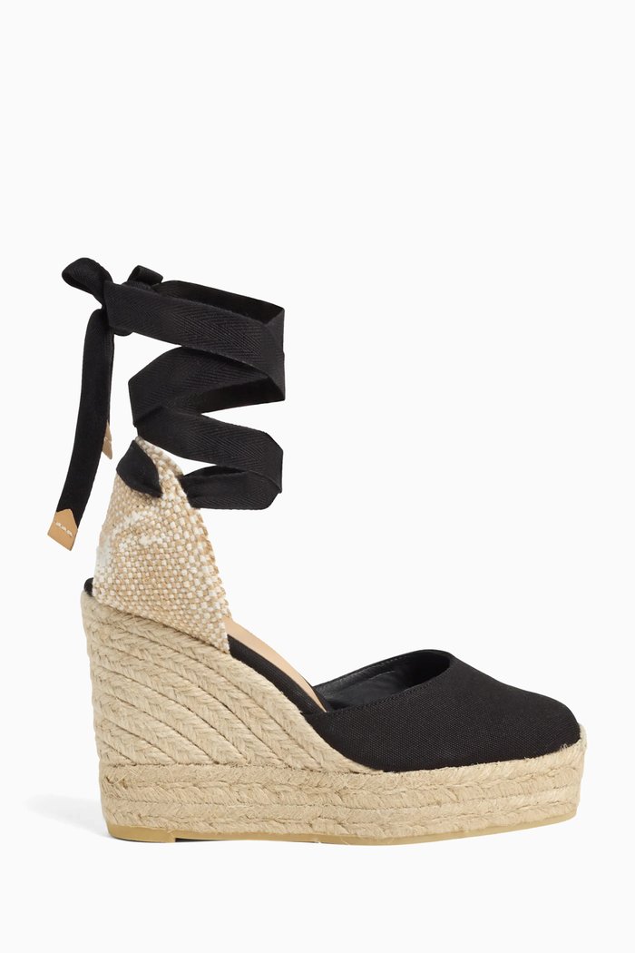 

Carina 70 Espadrille Wedges in Canvas, Black