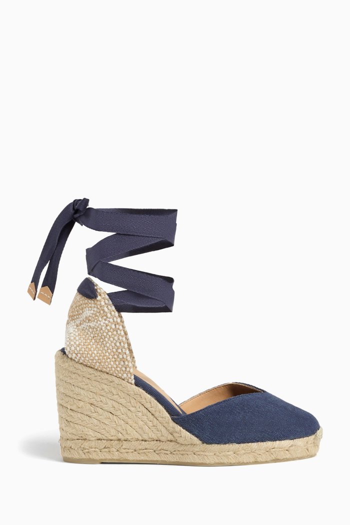 

Carina 70 Espadrille Wedges in Canvas, Blue