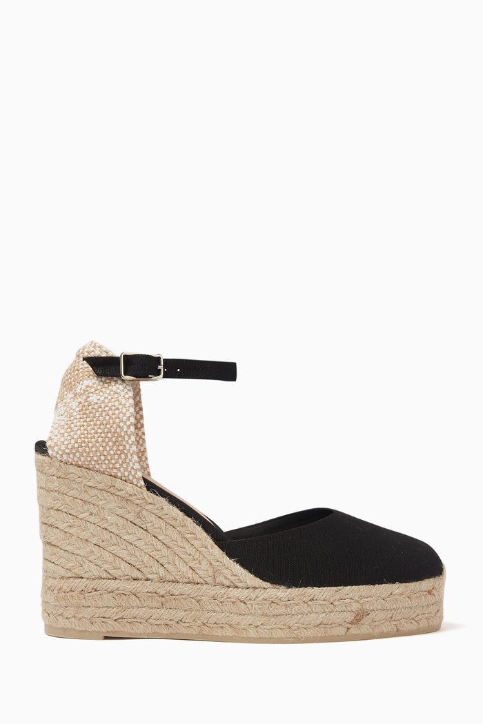 

Carol 80 Espadrille Wedges in Canvas, Black