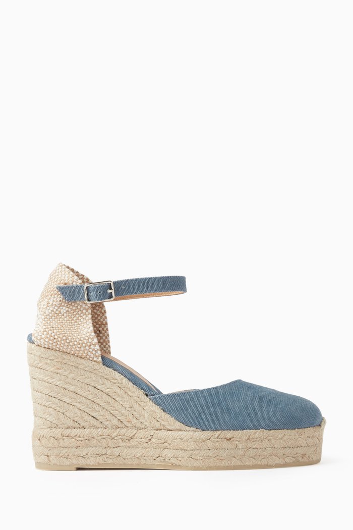 

Carol 80 Espadrille Wedges in Canvas, Blue