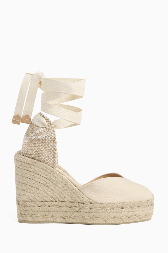 

Chiara 80 Espadrille Wedges in Canvas, White