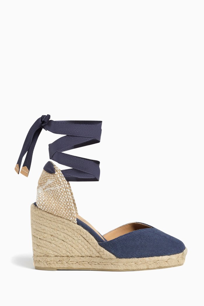 

Chiara 80 Espadrille Wedges in Canvas, Blue