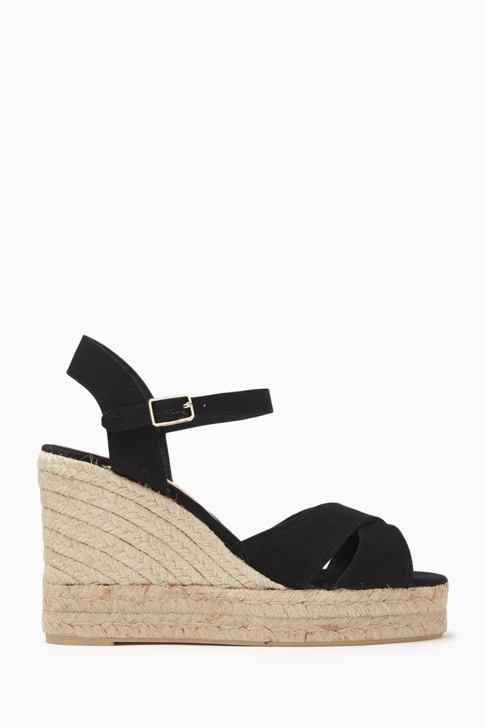 

Blaudell 80 Espadrille Wedges in Canvas, Black