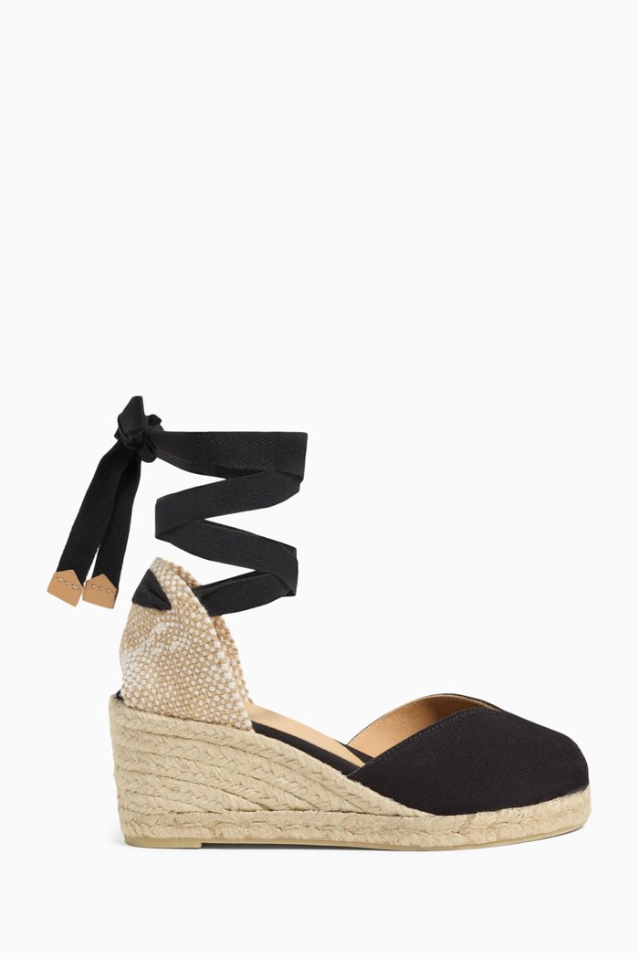 Bilina 60 Espadrille Wedges in Canvas, Black