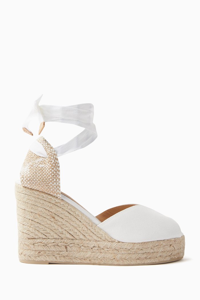 

Bilina 60 Espadrille Wedges in Canvas, White