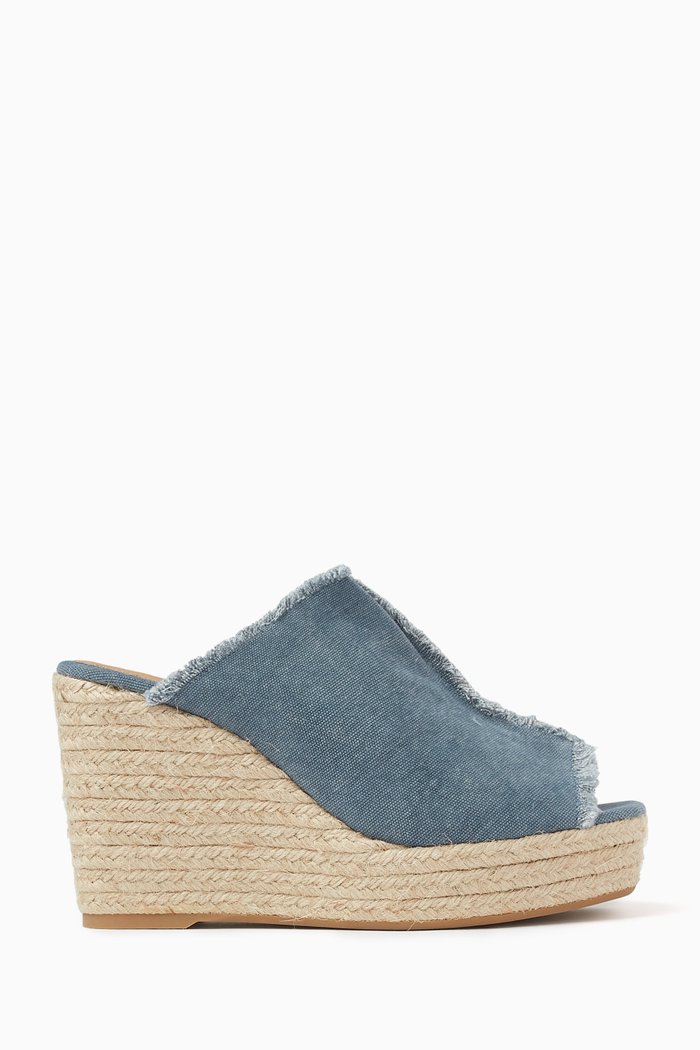 

Fatima 80 Espadrille Wedges in Canvas, Blue