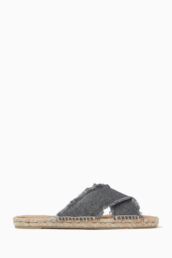 

Palmera Espadrille Slides in Canvas, Grey