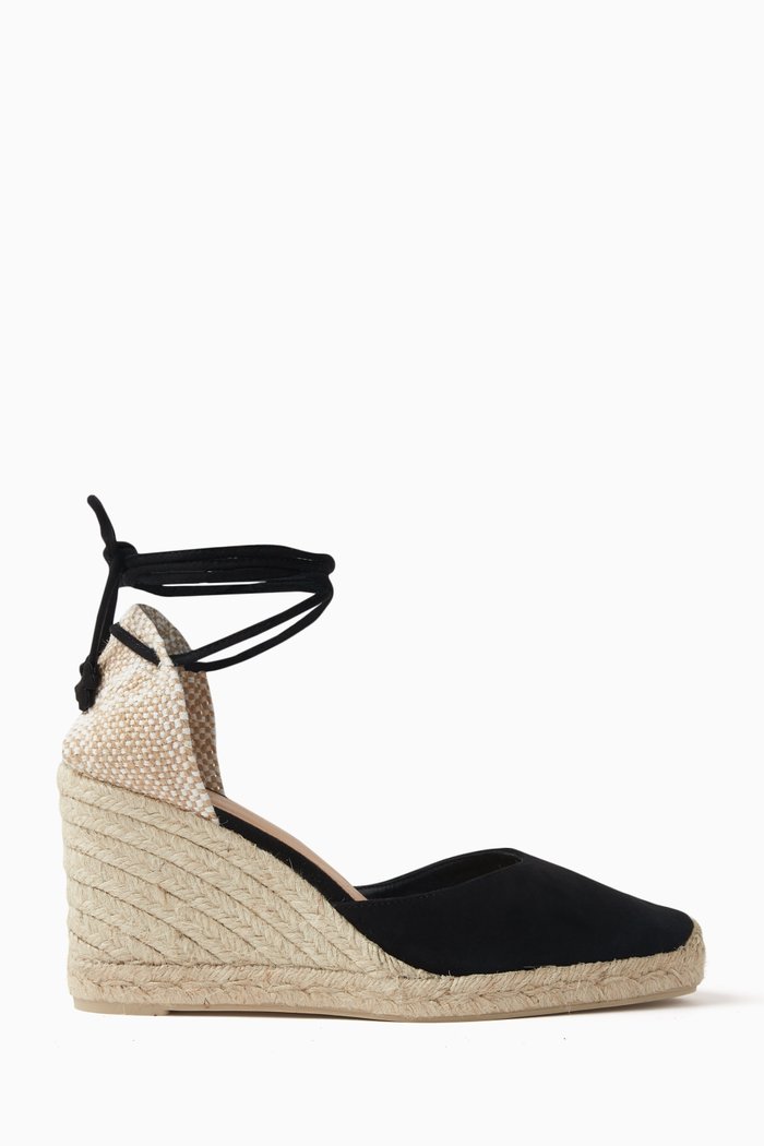 

Carina 70 Espadrille Wedges in Canvas, Black