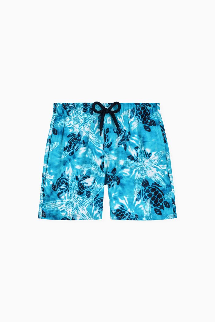 

Starlettes and Turtles Tie Dye Swim Trunks, Blue