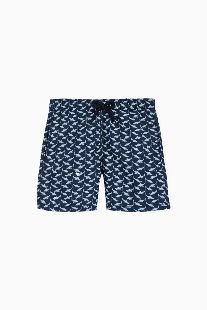 

Net Sharks Print Swim Shorts, Blue