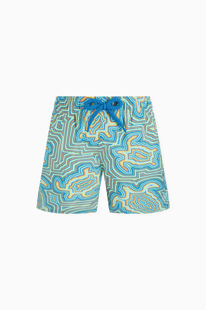 

Tortues Hypnotiques Print Swim Shorts, Blue