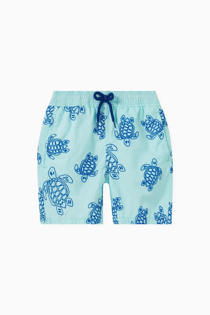 

Ronde des Tortues Print Swim Trunks, Blue