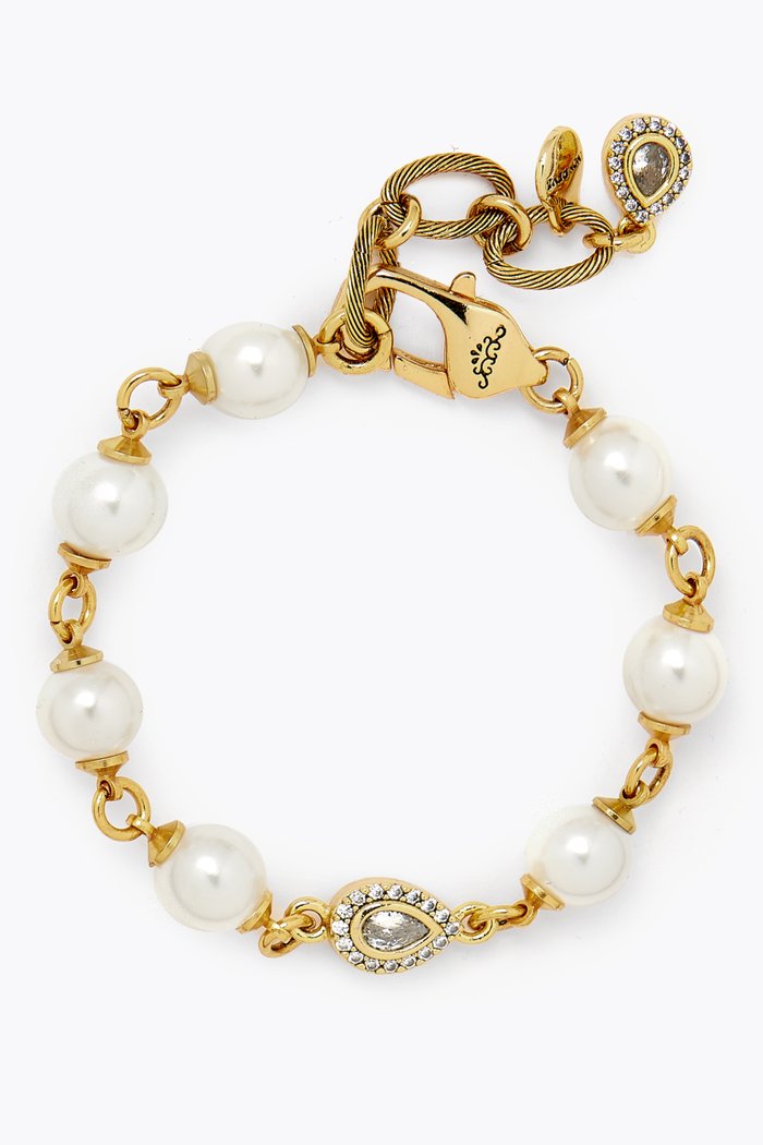 

Hariti Bracelet in Gold-plated Brass, White
