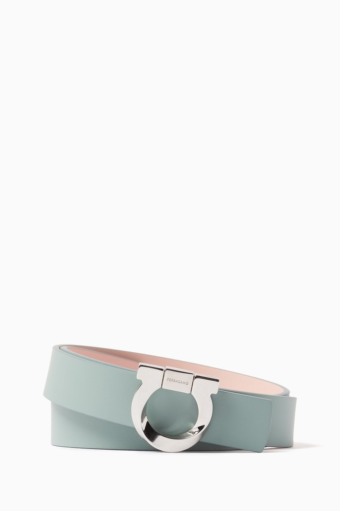Donna Reversible Belt in Leather, Green