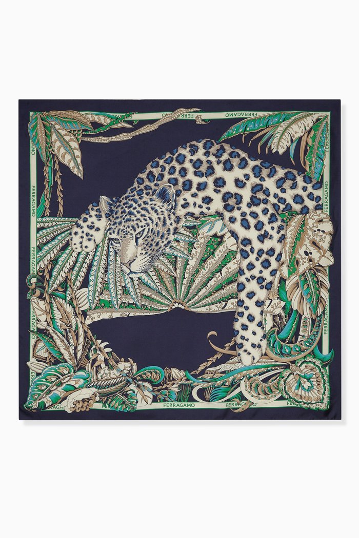 Togo-print Shawl in Cashmere, Blue