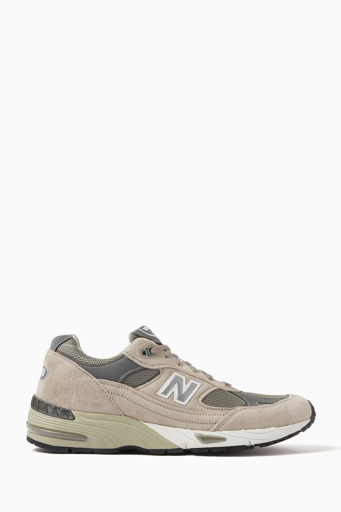 

Made in UK 991 Sneakers in Suede & Mesh, Brown