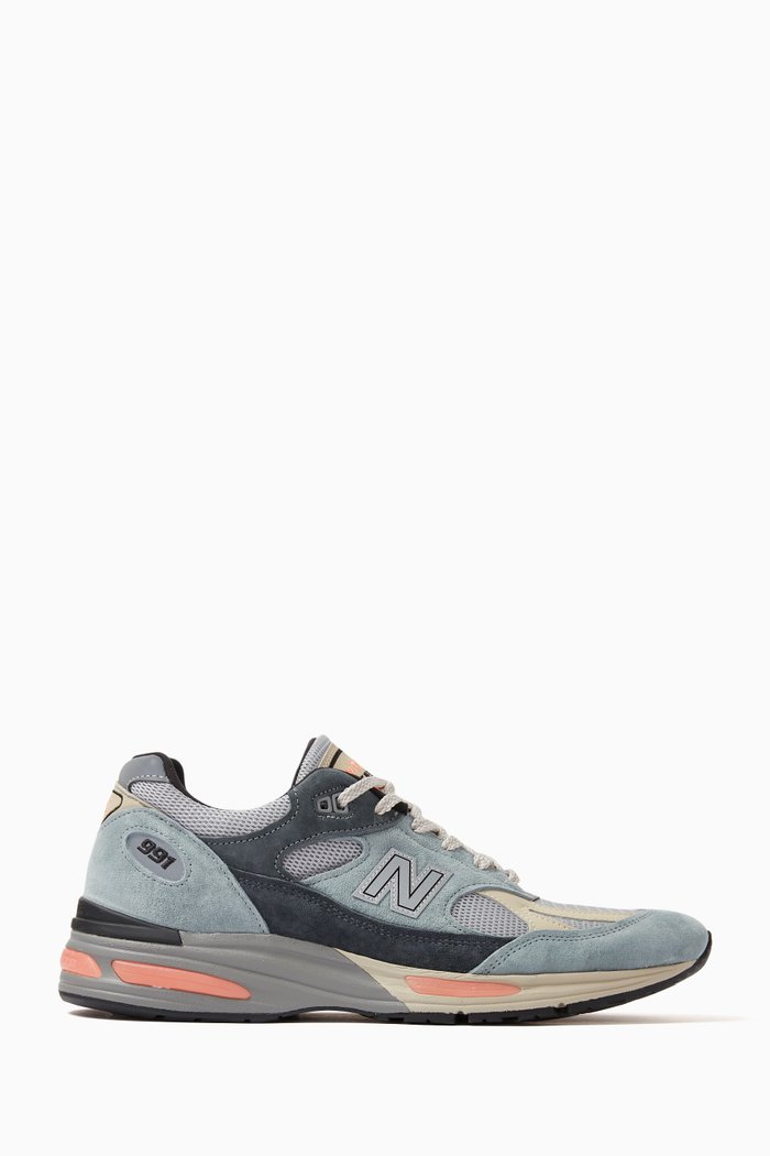 

Made in UK 991v2 Sneakers in Suede & Mesh, Grey
