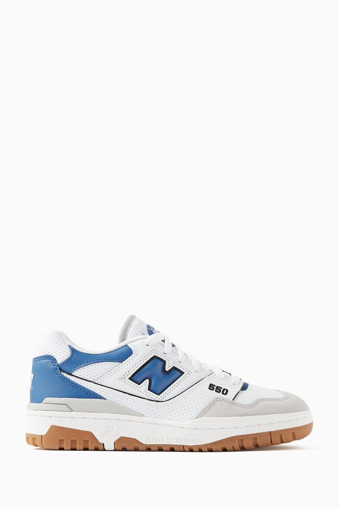

BB550 Low-top Sneakers in Leather & Mesh, Blue