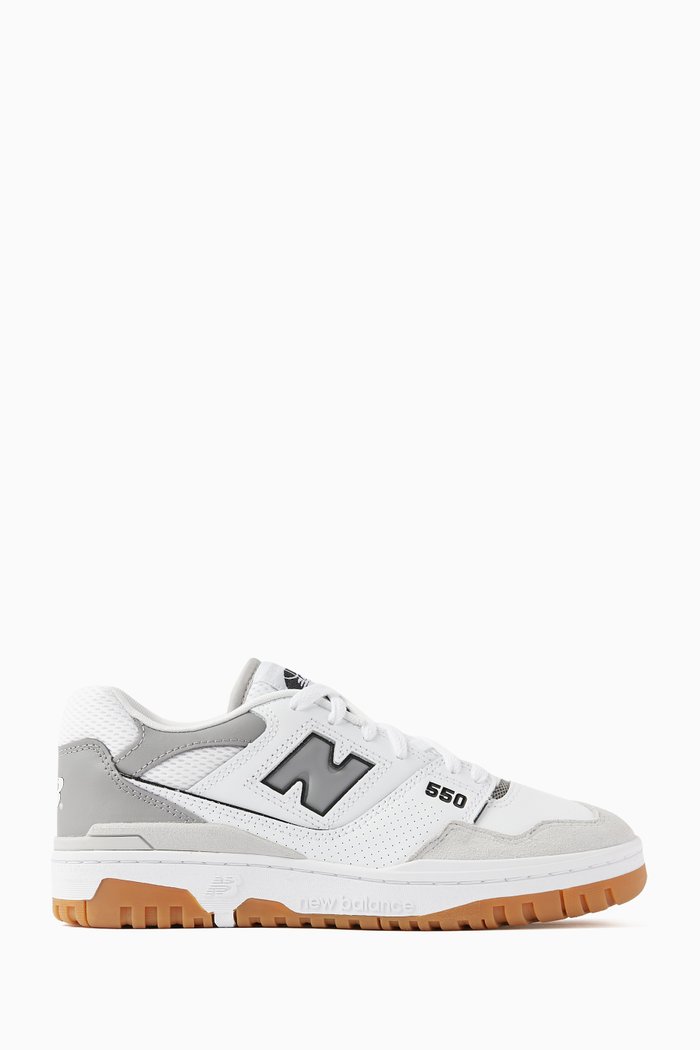 

BB550 Low-top Sneakers in Leather & Mesh, Grey