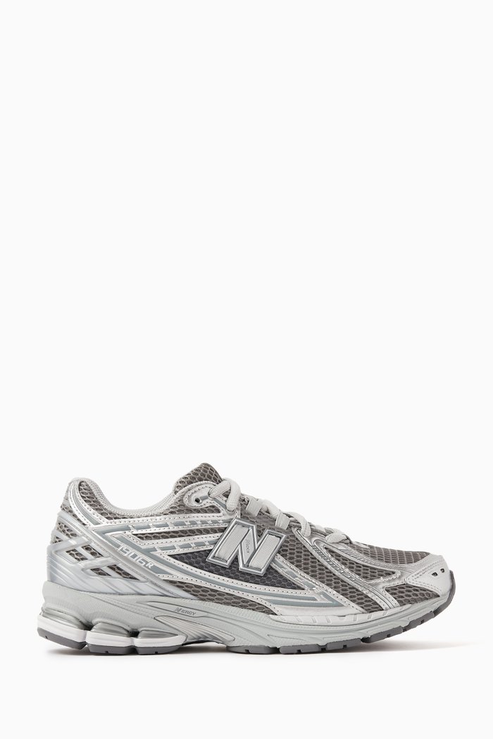 Whirlwind Low-Top Sneakers in Nylon & Suede, Silver