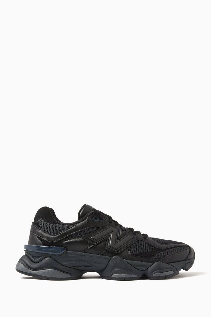 9060 Low-top Sneakers in Leather & Mesh, Black