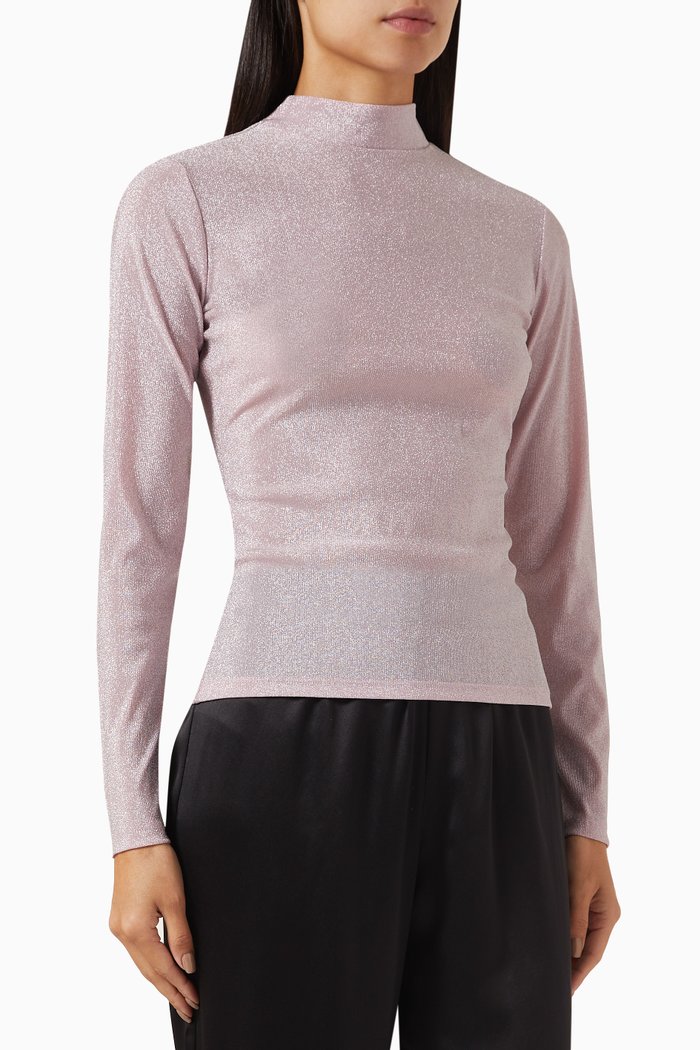

Bailey Knit Top in Nylon Blend, Pink